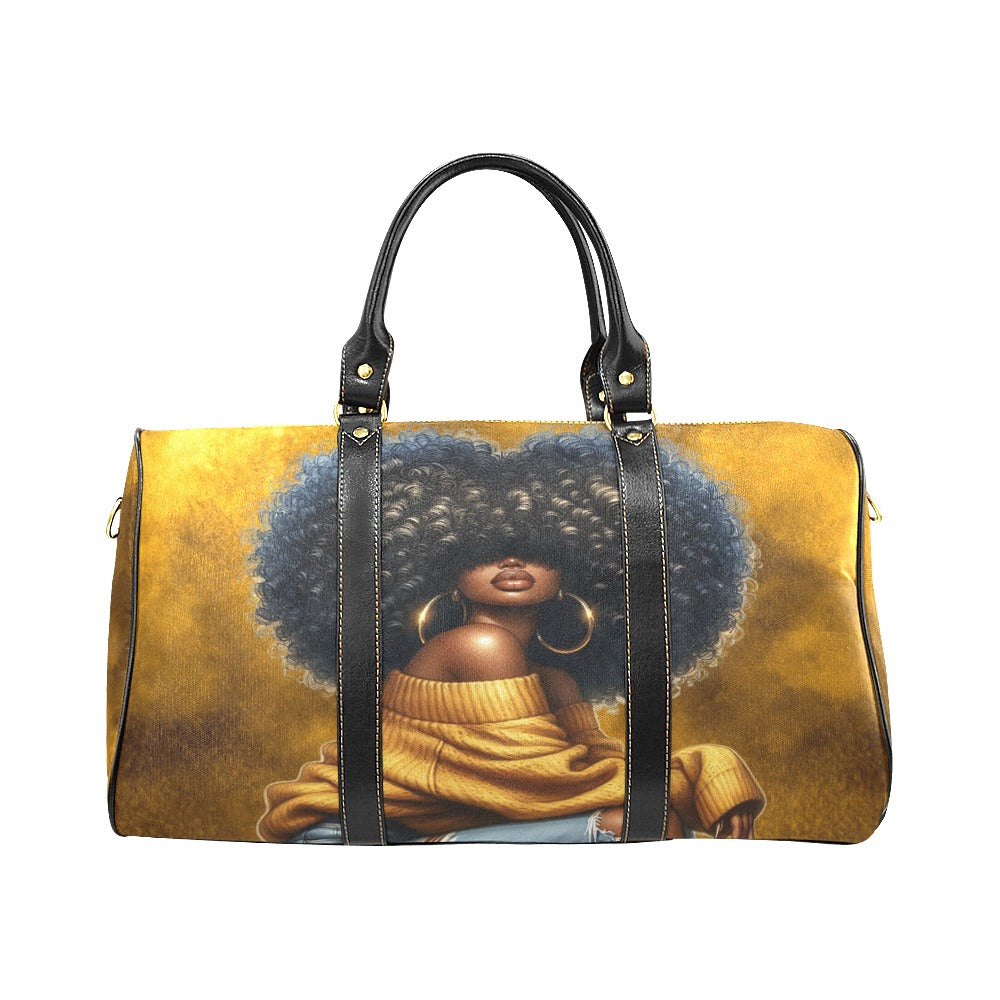 Big Hair Don't Care - Gold Travel Bag/Large