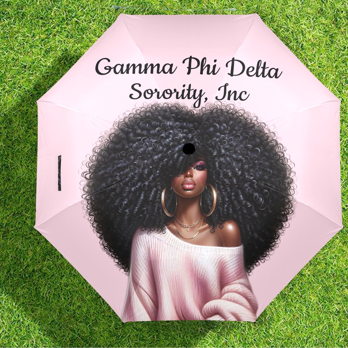 Big Hair Don't Care Pink Semi-Automatic Umbrella