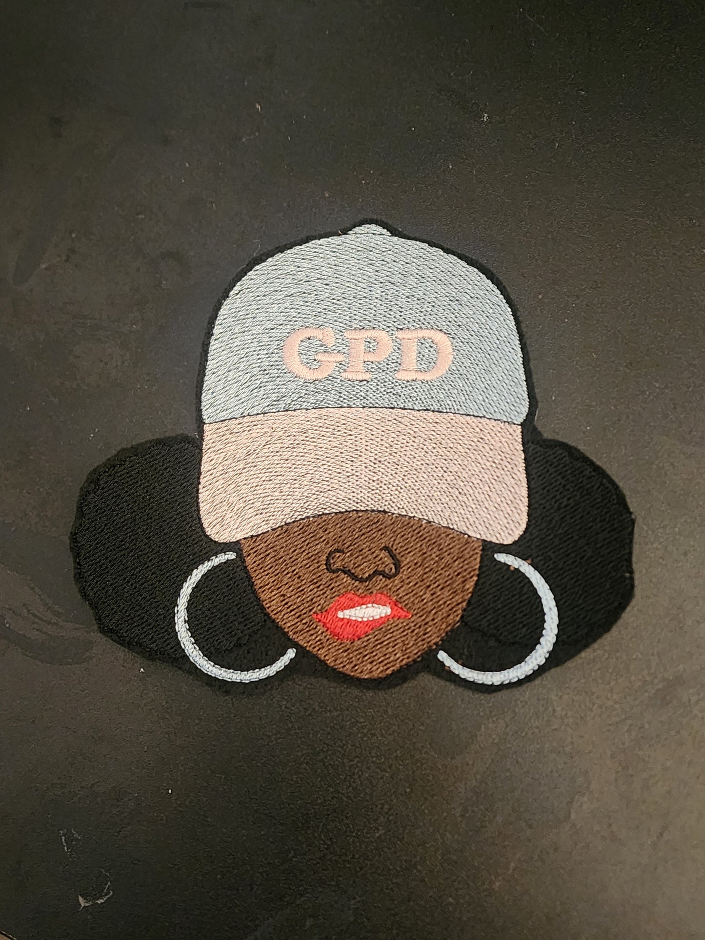 Afro Puff Iron On Patch