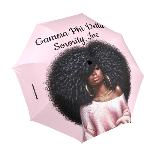 Big Hair Don't Care Pink Semi-Automatic Umbrella