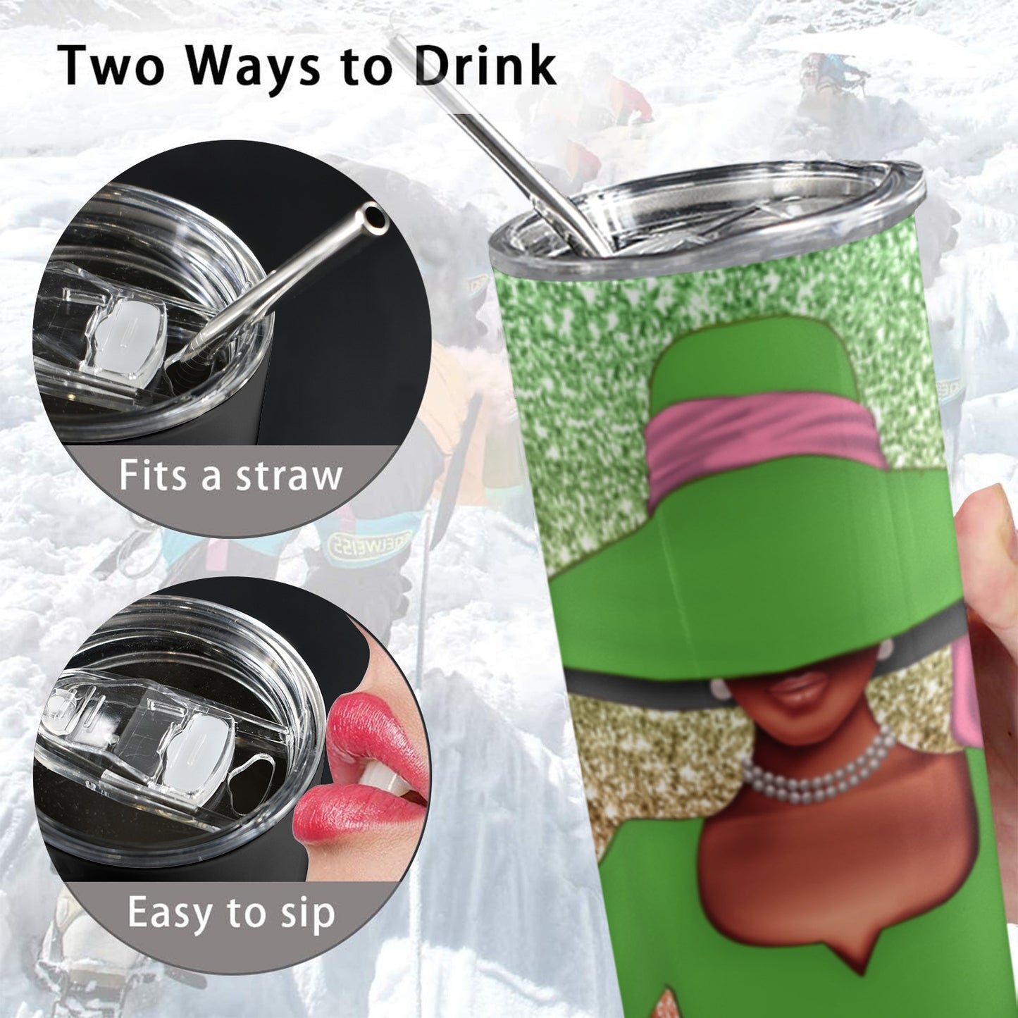 Pretty Girl Tumbler 20oz Tumbler with Lid and Straw
